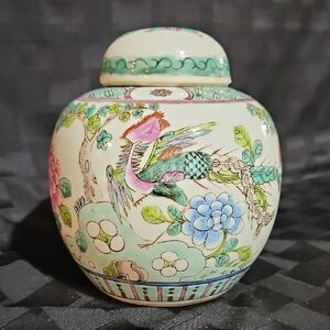 Stunning Hand-Painted Famille Rose Style Ginger Jar